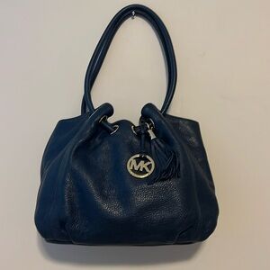 Michael Michael Kors Blue Leather Ring Tassel Tote